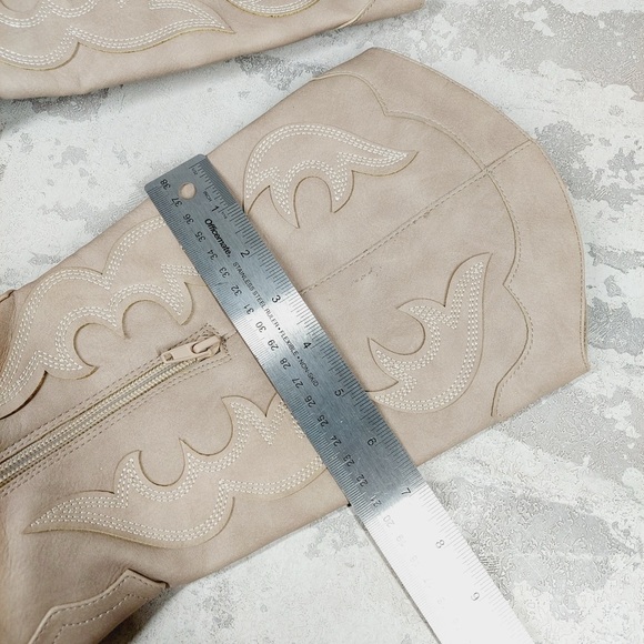 NEW Dolce Vita Karda Tan Western Stitch Block Heel Pointed Toe Tall Boots K393 - Picture 9 of 12